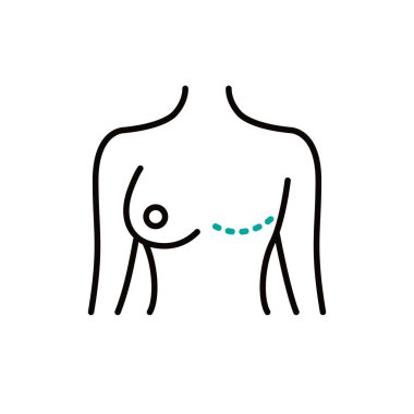 mastectomy line icon, vector simple illustration clipart