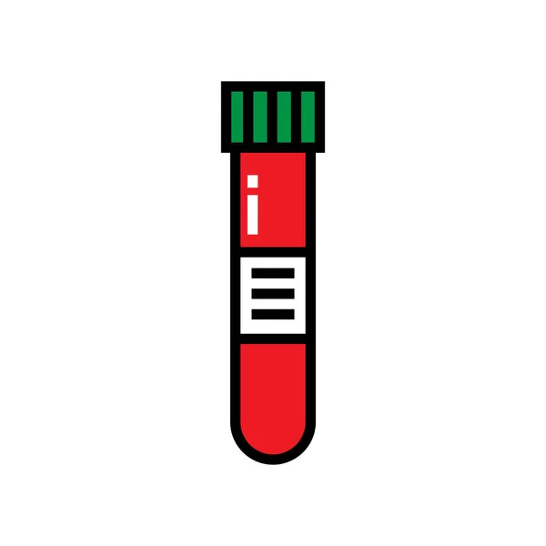 Icona Della Linea Della Provetta Del Test Del Sangue Illustrazione — Vettoriale Stock