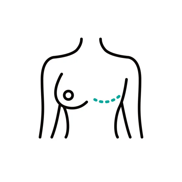 Mastectomy Line Icon Vector Simple Illustration — Stock Vector