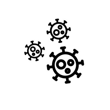 Coronavirus çizgi simgesi, vektör renk illüstrasyonu