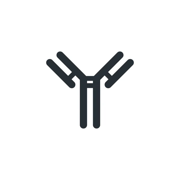 antikor, immünoglobülin çizgi simgesi, vektör basit illüstrasyon