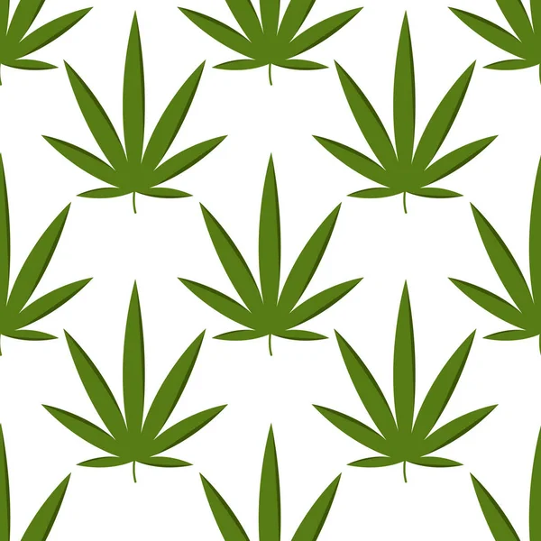 Marihuana Blatt Nahtlose Muster Vektorfarbenillustration — Stockvektor