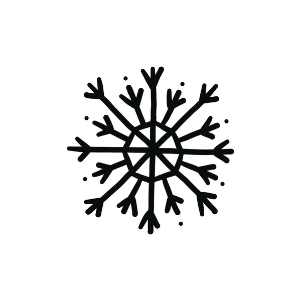 Schneeflocken Doodle Symbol Vektor Einfache Illustration — Stockvektor