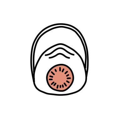 tıbbi maske karalama simgesi, vektör rengi çizimi