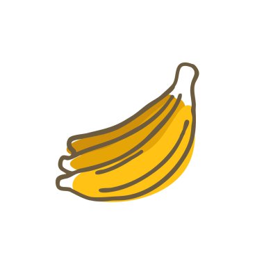 muz karalama simgesi, vektör illüstrasyonu