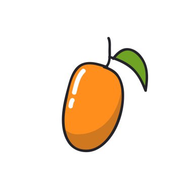 mango doodle simgesi, vektör illüstrasyonu