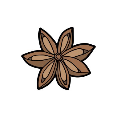 yıldız anason karalama simgesi, vektör illüstrasyonu