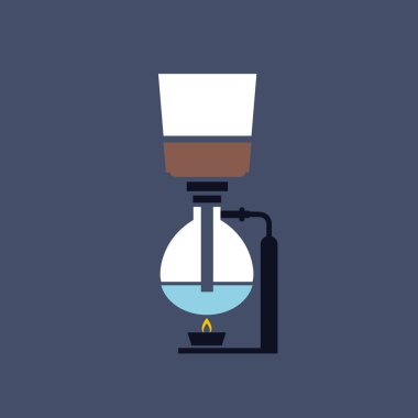 Sifon kahve makinesi vektör simgesi, vektör illüstrasyonu