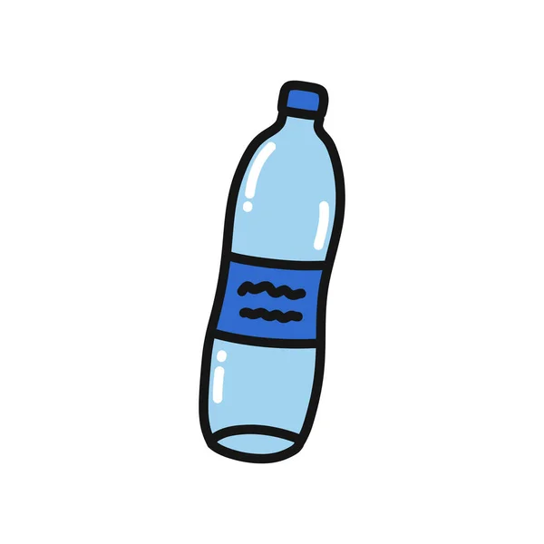 Пластикова Пляшка Каракуля Значок Векторна Кольорова Ілюстрація — стоковий вектор