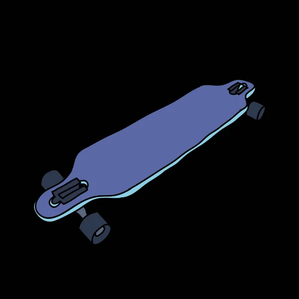 Longboard Doodle Icon Ilustração Vetorial — Vetor de Stock