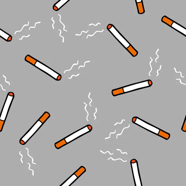 Padrão Doodle Sem Costura Cigarro Ilustração Vetorial —  Vetores de Stock