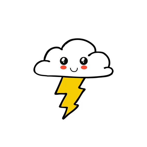 Gewitterwolke Doodle Symbol Vektorillustration — Stockvektor