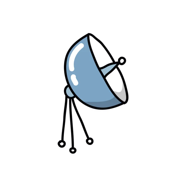 Satellitenschüssel Doodle Symbol Vektorillustration — Stockvektor