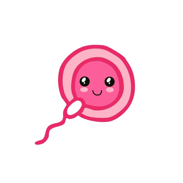 Sperma Und Eizellen Doodle Symbol Vektorillustration — Stockvektor