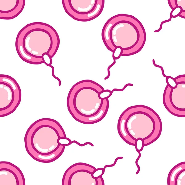 Ovulo Sperma Modello Doodle Senza Soluzione Continuità Illustrazione Vettoriale — Vettoriale Stock
