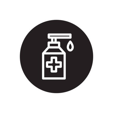 Alkol jeli, el dezenfektanı simgesi, vektör basit illüstrasyon