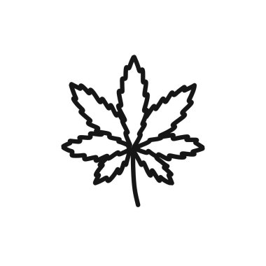 marijuana yaprağı indica doodle simgesi, vektör rengi çizimi