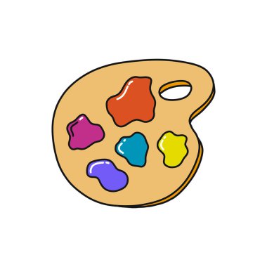 Boya karalama simgesi, vektör renk illüstrasyonlu palet