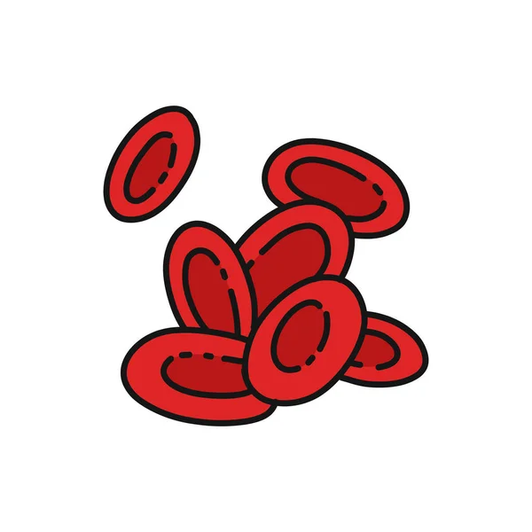 赤血球のドードルアイコンベクトルカラーイラスト — ストックベクタ