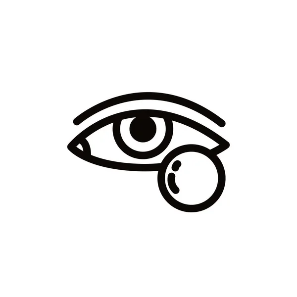 Contactlenzen Lijn Pictogram Vector Kleur Illustratie — Stockvector