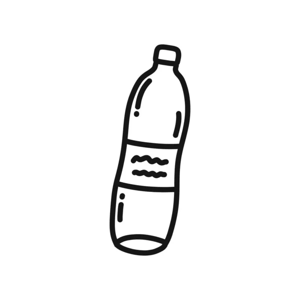 Icona Doodle Bottiglia Plastica Illustrazione Colori Vettoriale — Vettoriale Stock