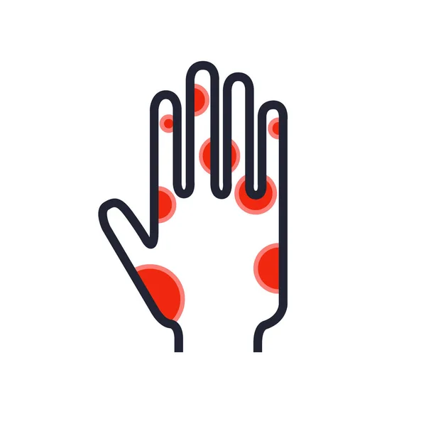 Eczema Hand Skin Icon Vector Simple Illustration — Stock Vector