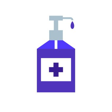 Alkol jeli, el dezenfektanı ikonu, vektör rengi çizimi