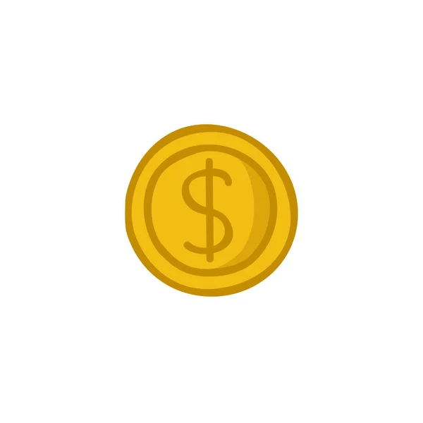 Dollar Munt Doodle Pictogram Vector Kleur Illustratie — Stockvector