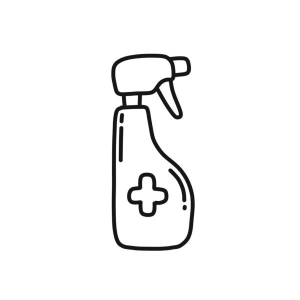 Alkohol Gel Händedesinfektionsmittel Symbol Vektorlinien Illustration — Stockvektor
