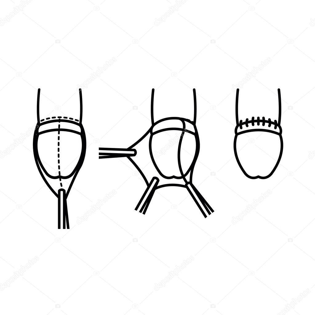 circumcision line icon, vector simple illustration