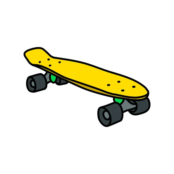 Penny Board Doodle Icon Ilustração Cor Vetorial —  Vetores de Stock