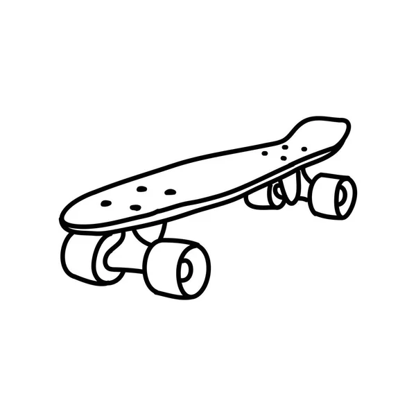 Penny Board Doodle Icon Ilustração Cor Vetorial —  Vetores de Stock