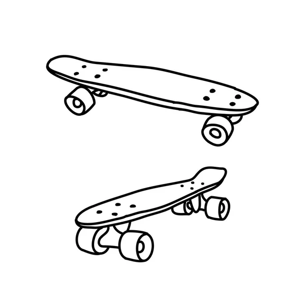 Penny Board Icône Gribouillage Illustration Vectorielle Couleur — Image vectorielle