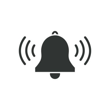 Çan düzlüğü simgesi, vektör basit illüstrasyon