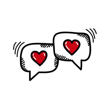 aşk mesajları karalama simgesi, vektör rengi çizimi