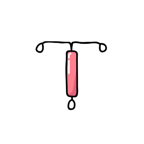 Dispositivo Intrauterino Garabato Icono Ilustración Color Vectorial — Vector de stock