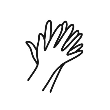 El yıkama karalama simgesi, vektör çizgisi çizimi