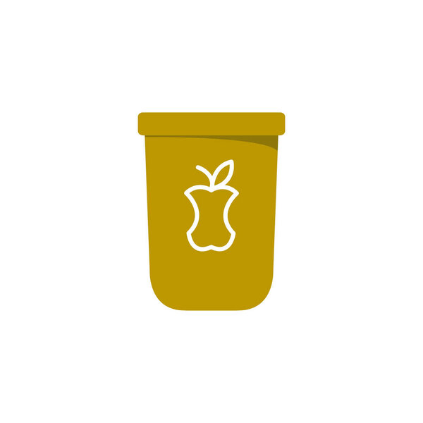 compost flat icon, vector color illustration