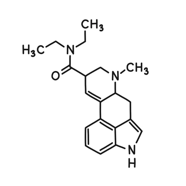 Lsd Kimyasal Karalama Simgesi Vektör Çizgisi Çizimi — Stok Vektör