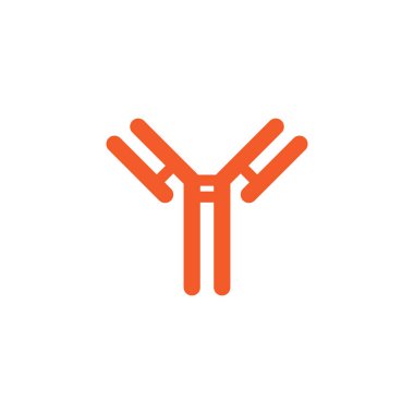 antikor, immünoglobülin çizgi simgesi, vektör basit illüstrasyon