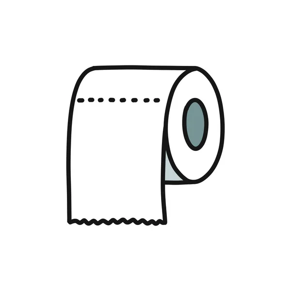 Icône Gribouillage Papier Toilette Illustration Vectorielle Couleur — Image vectorielle