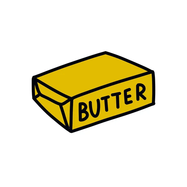 Butter Doodle Symbol Vektor Farbabbildung — Stockvektor