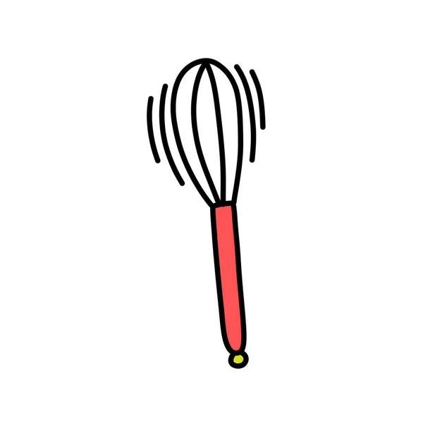 Pastelaria Whisk Doodle Ícone Ilustração Cor Vetorial —  Vetores de Stock