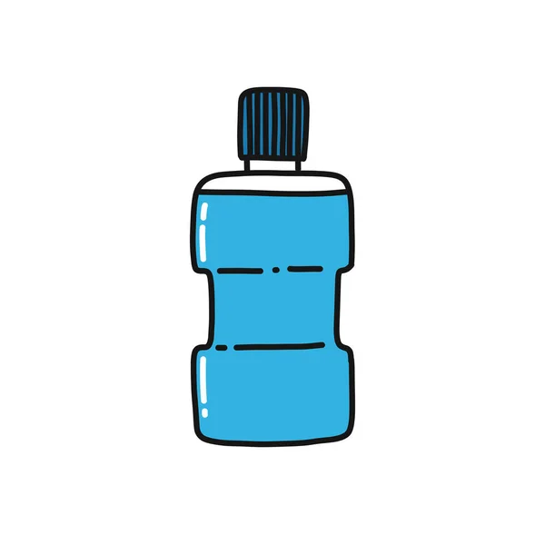 Mundwasser Doodle Symbol Vektorfarbenillustration — Stockvektor
