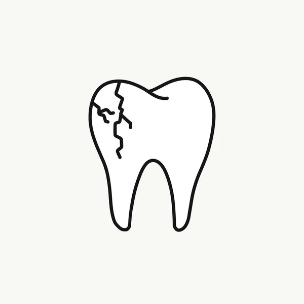 Ícone Doodle Rachadura Dente Ilustração Cor Vetor —  Vetores de Stock