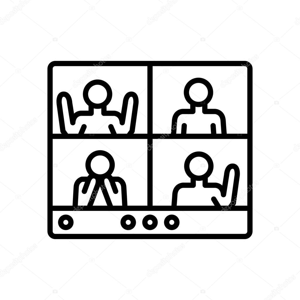 group video calling icon, vector simple illustration