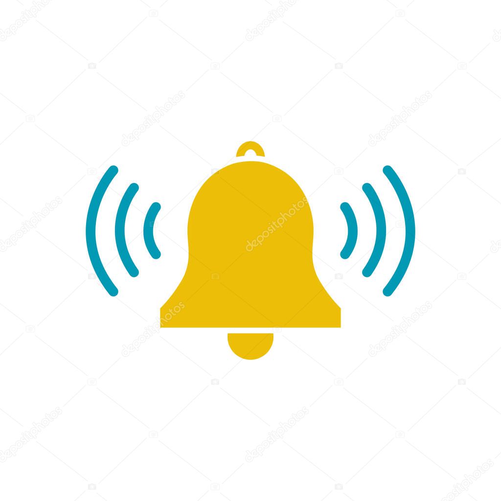 bell flat icon, vector simple illustration
