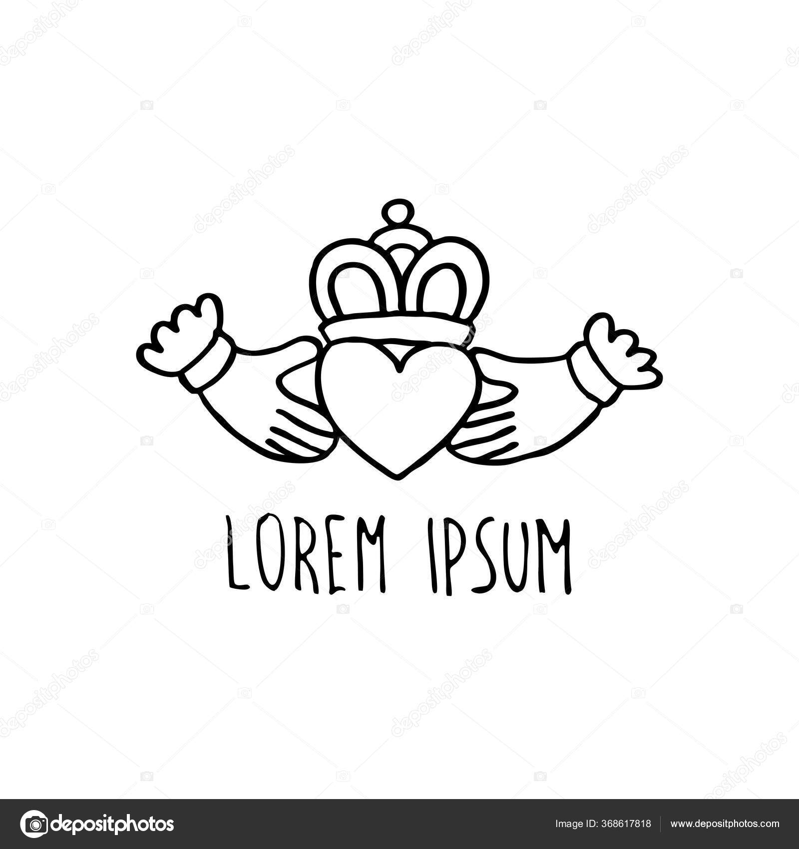 Claddagh Ring Doodle Icon Vector Color Illustration Stock Vector by  ©pani_chernous 368617818
