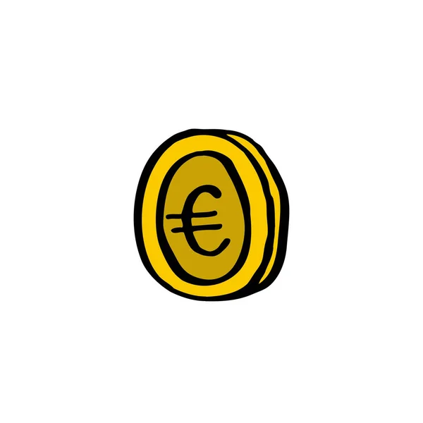 Иконка Монеты Векторная Цветная Иллюстрация — стоковый вектор