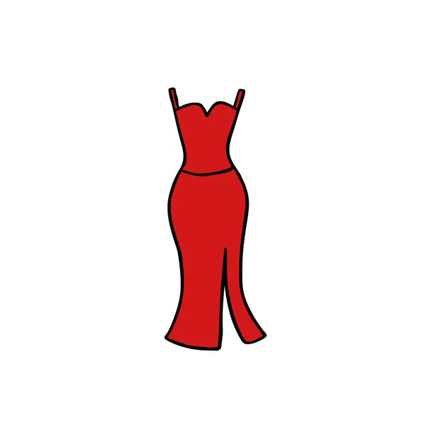 Kleid Doodle Symbol Vektorfarbenillustration — Stockvektor